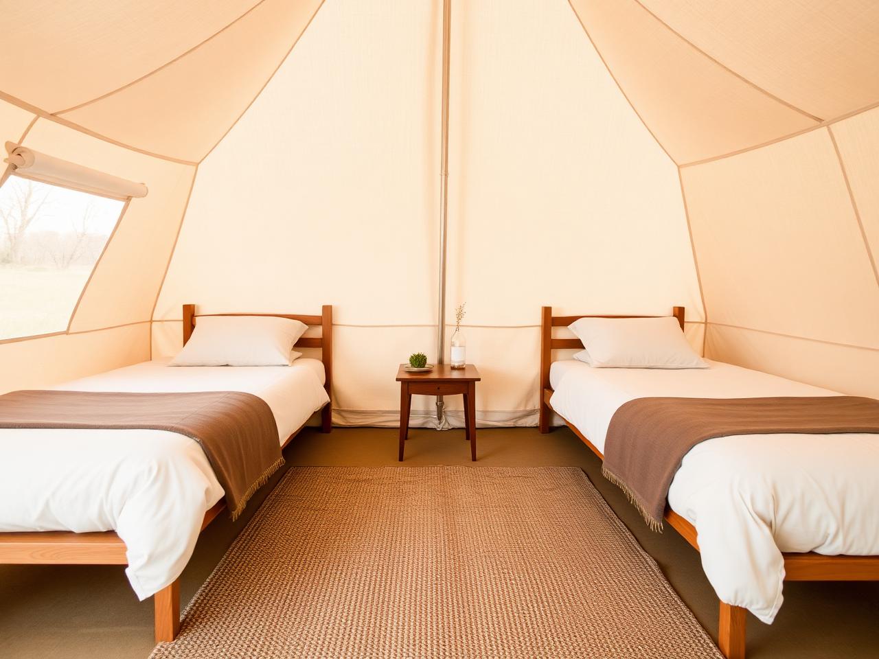 Serene Bell Tent — Serene Bell Tent with two twin beds